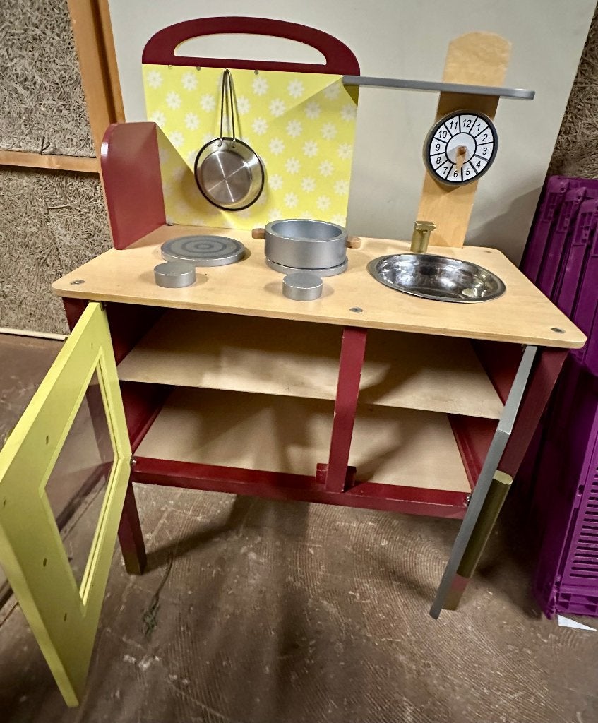 Houten speelkeuken met accessoires, Ophalen, Gebruikt, Hout, Speelkeuken