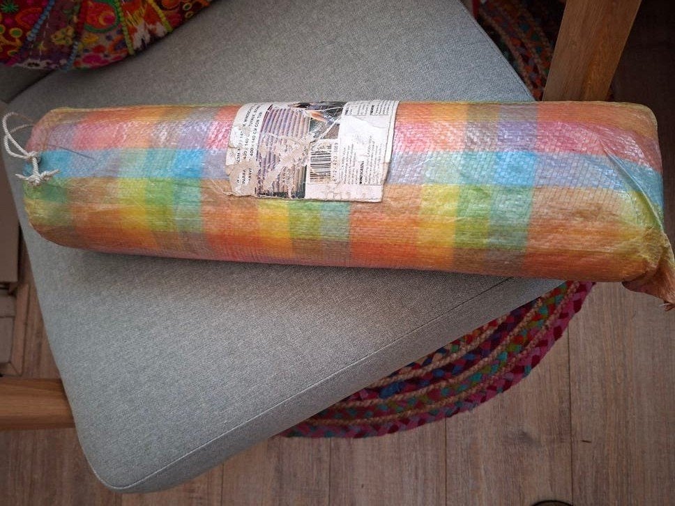 Vintage windscherm multicolor 400x140cm, Ophalen of Verzenden, Gebruikt