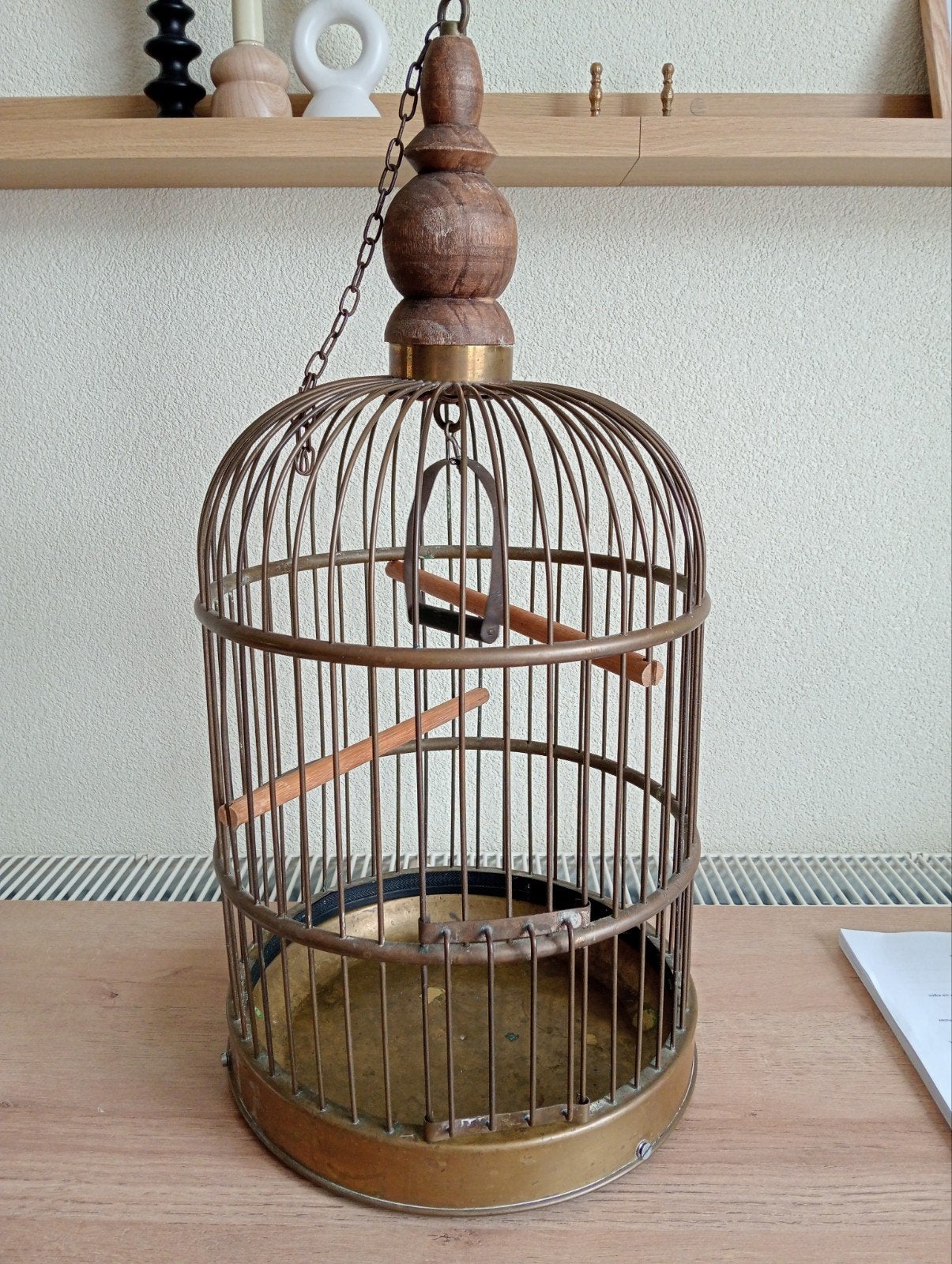Oude messing vogelkooi, Ophalen of Verzenden