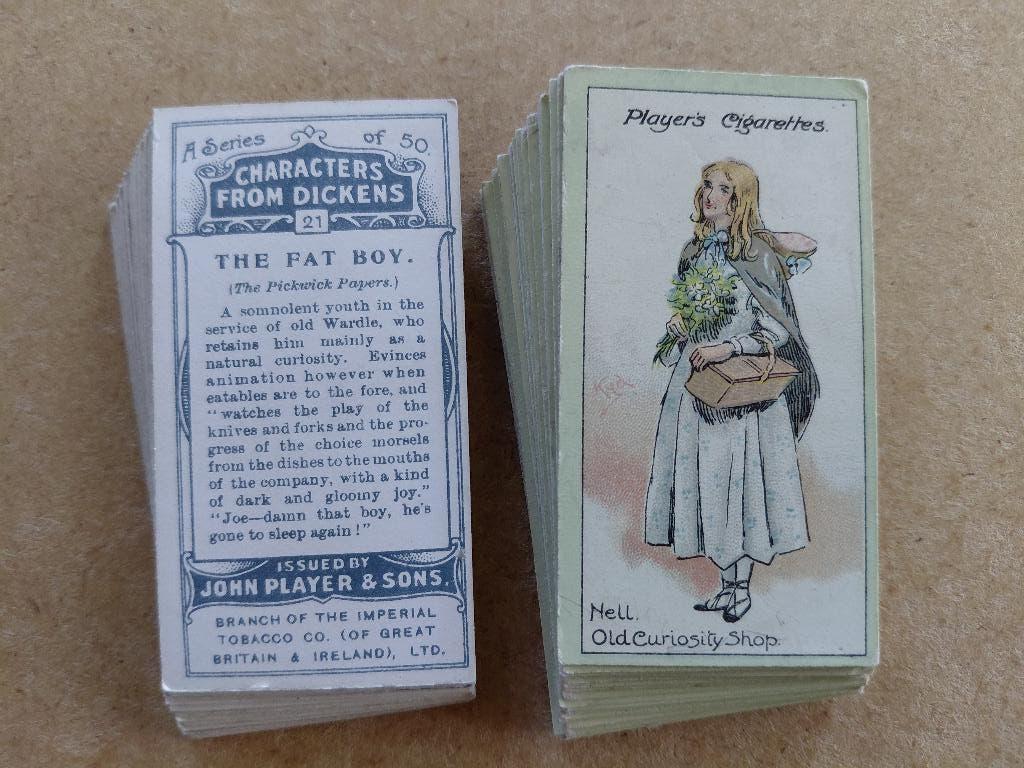 Characters from  Dickens complete set 50 cigarette cards, Ophalen, Gebruikt