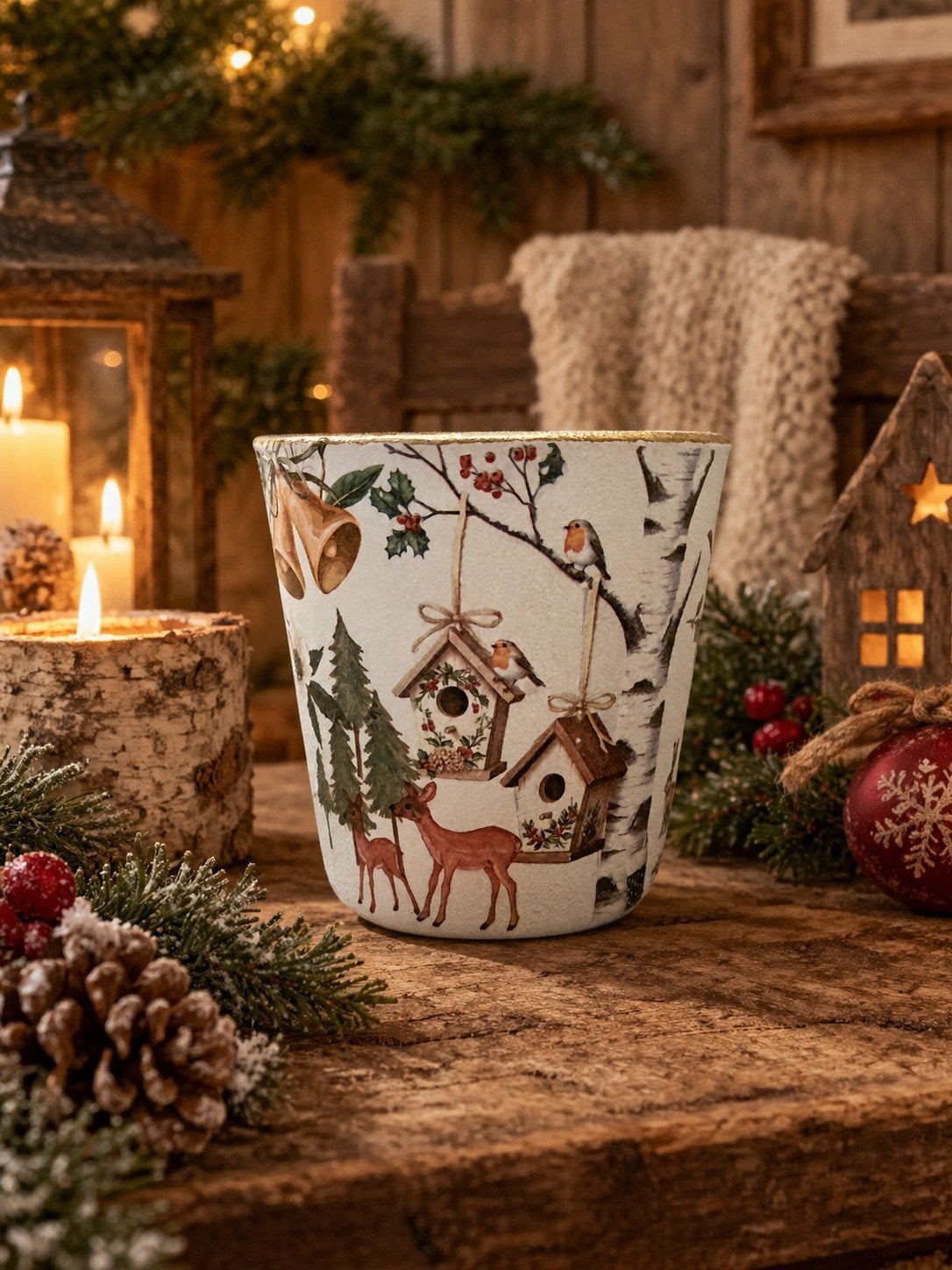 Handgemaakte kerstvaas, Handgemaakt, Meerkleurig, Nieuw, Ophalen of Verzenden
