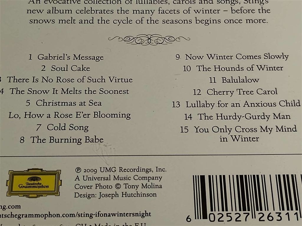 Sting ‎- If On A Winter\'s Night..., Ophalen of Verzenden, Zo goed als nieuw