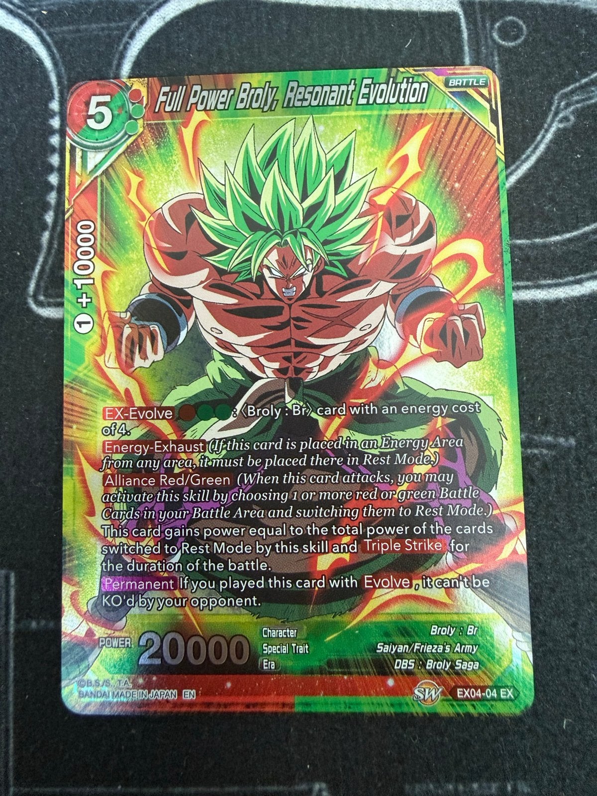 Full Power Broly, Resonant Evolution DBS Card Game, Ophalen of Verzenden, Zo goed als nieuw, Losse kaart, Foil