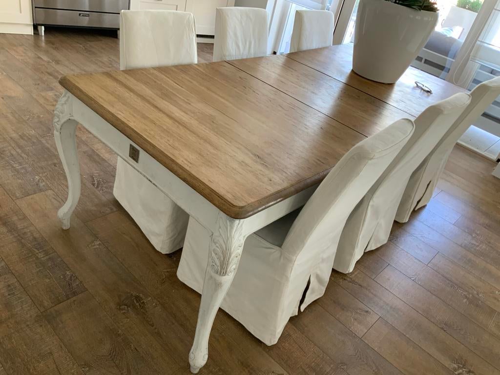 Riviera Maison eettafel met landelijke uitstraling, Ophalen, Gebruikt, 100 tot 150 cm, Vijf personen of meer