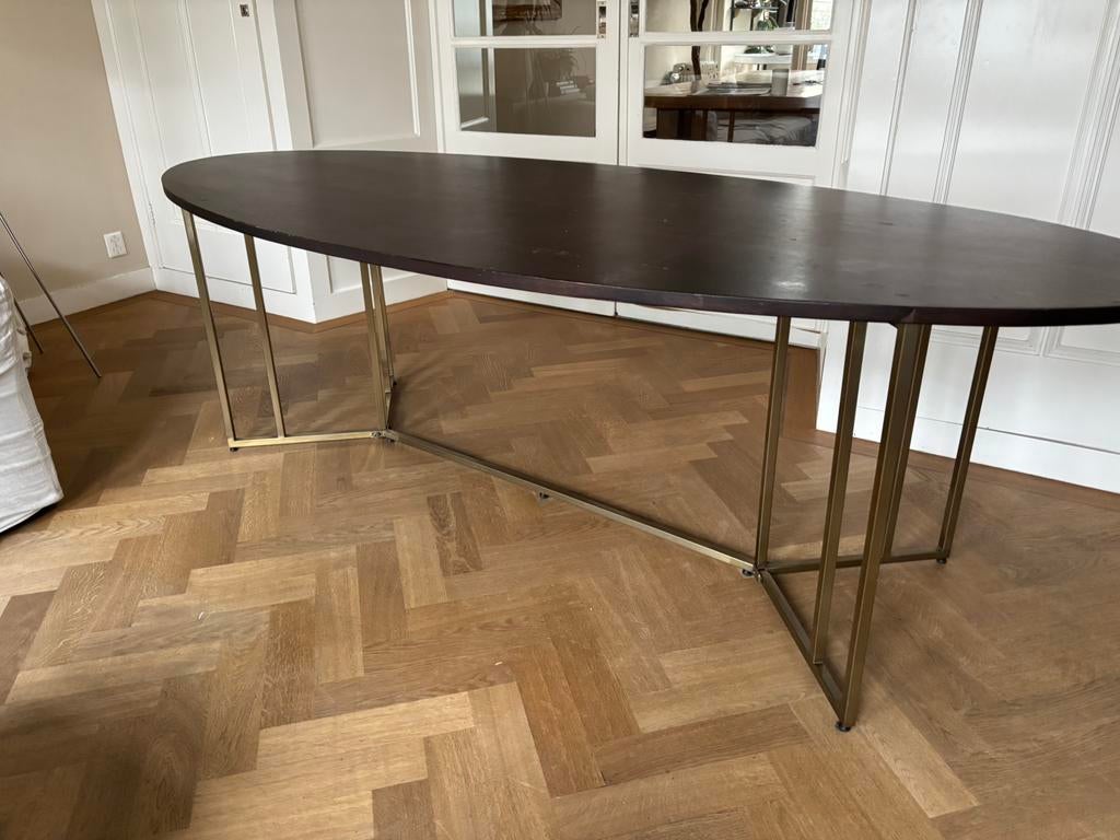 (Directie)tafel ovaal - 2,40x1,20x2,5 cm x 73 cm kniehoogte, Huis en Inrichting, Gebruikt, 100 tot 150 cm, 200 cm of meer, Vijf personen of meer