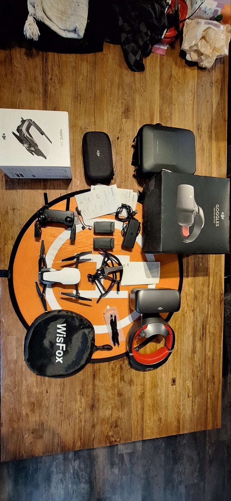 DJI Mavic Air drone en DJI Goggles Racing Edition, 250 tot 900 gram, Cameradrone, Zo goed als nieuw, DJI