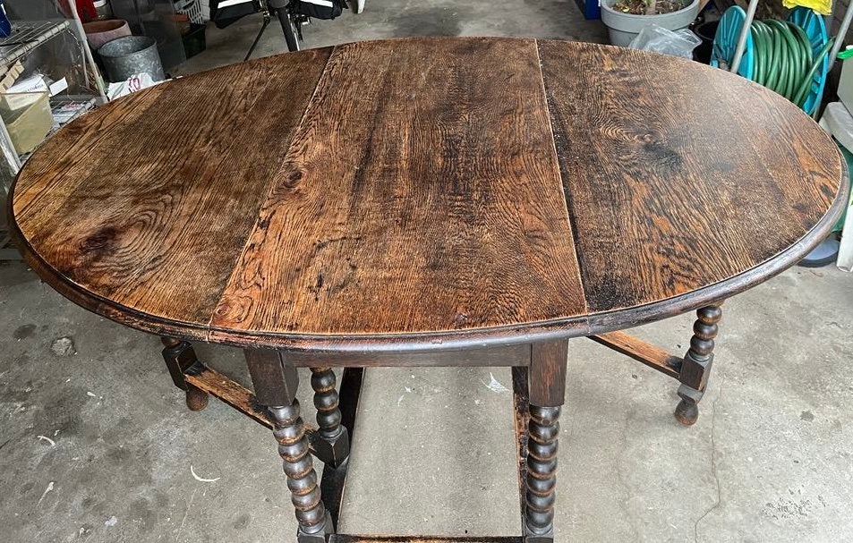 Antieke Engelse hangoortafel eikenhout, Ophalen