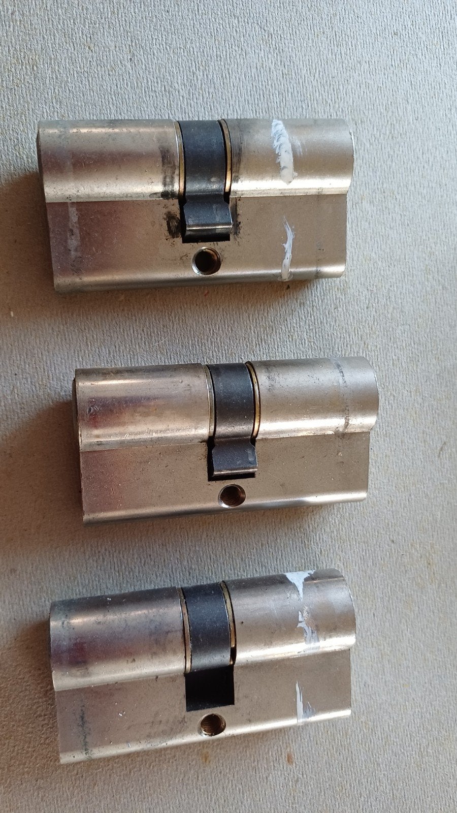 3 Nemef SKG** 60mm cilinders gelijksluitende 8 sleutels, Ophalen of Verzenden, Gebruikt, Overige materialen, Slot