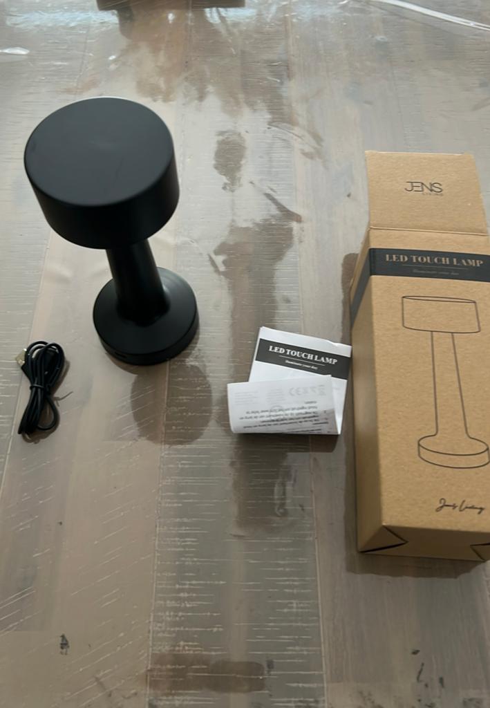 Jens LED Touch Lamp - Draagbare Tafellamp Zwart, Ophalen, Nieuw, Metaal, Minder dan 50 cm