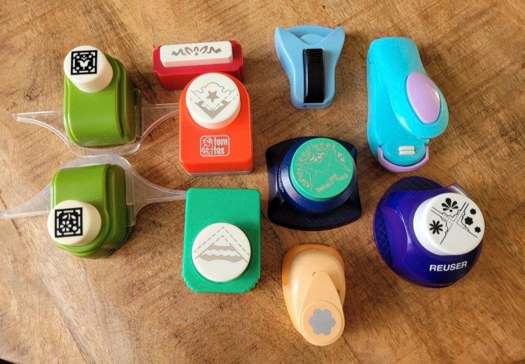 Diverse ponsen voor knutselen en papierbewerking, Gebruikt, Gereedschap of Toebehoren, Meerkleurig, Ophalen of Verzenden
