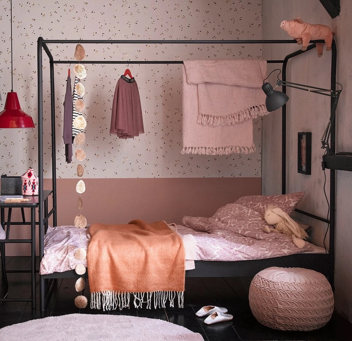 vt wonen eenpersoons hemelbed - zo goed als nieuw, Ophalen, 85 tot 100 cm, Zo goed als nieuw, Lattenbodem