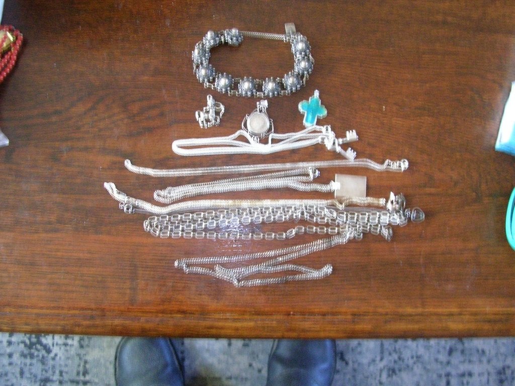 OPRUIMING een lotje zilveren sieraden zie foto, Met hanger, Nieuw, Ophalen of Verzenden, Zilver