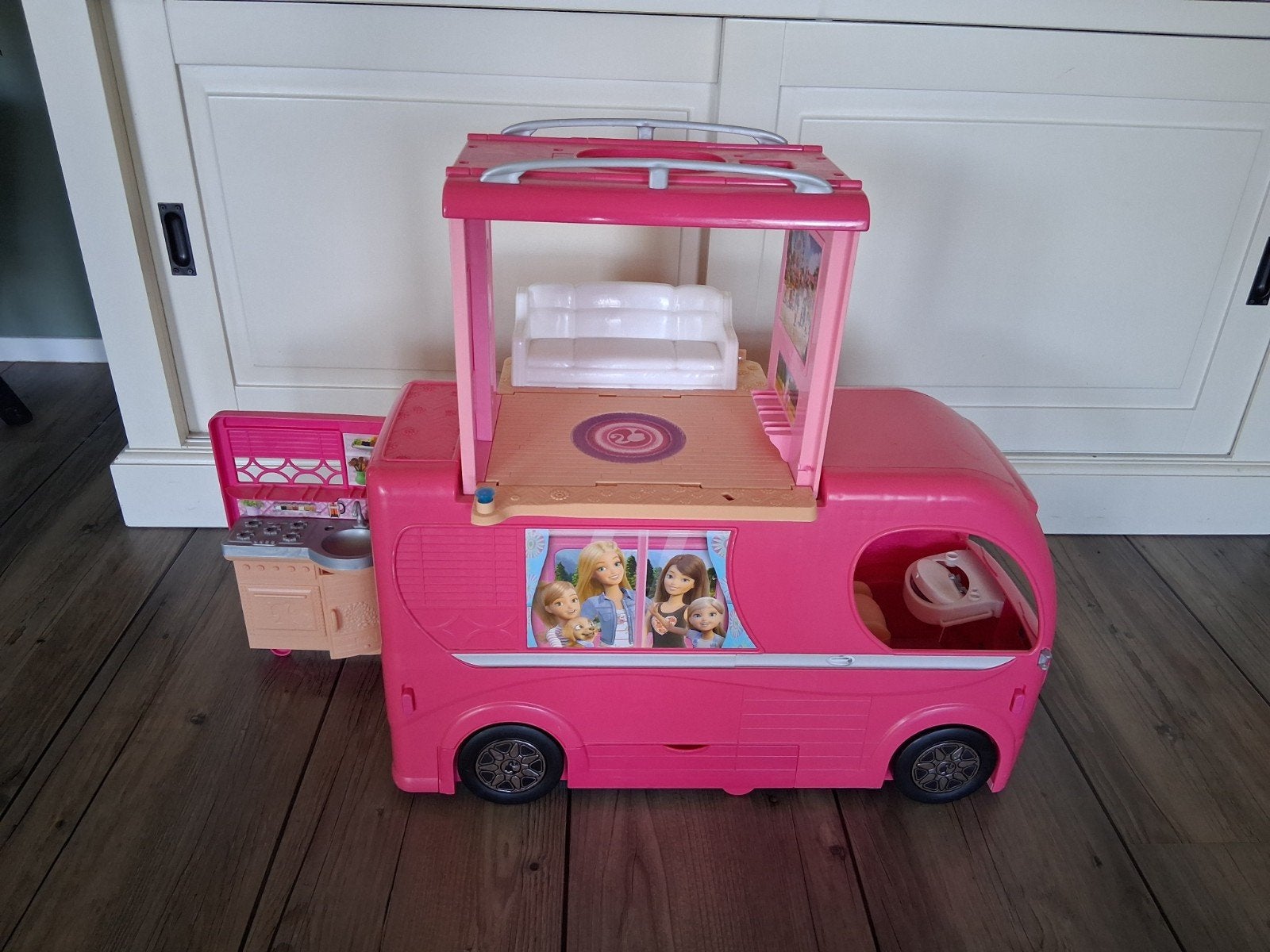Barbie Camper Roze - Speelgoed Camper met Accessoires, Ophalen of Verzenden