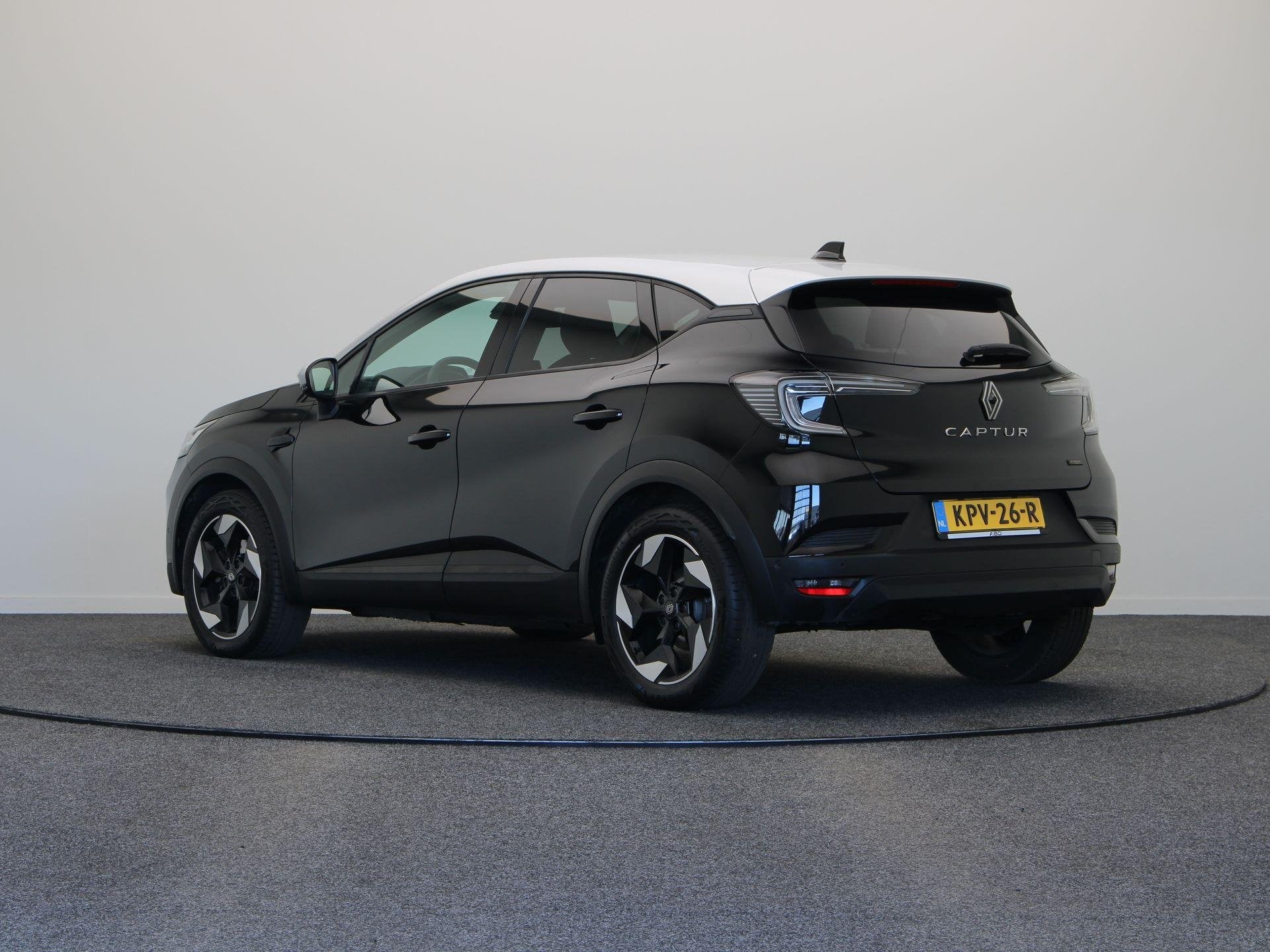 Renault Captur 1.8 E-Tech full hybrid 160 techno | Climate C, Auto's, 4 cilinders, Leder en Stof, Zwart, Bedrijf