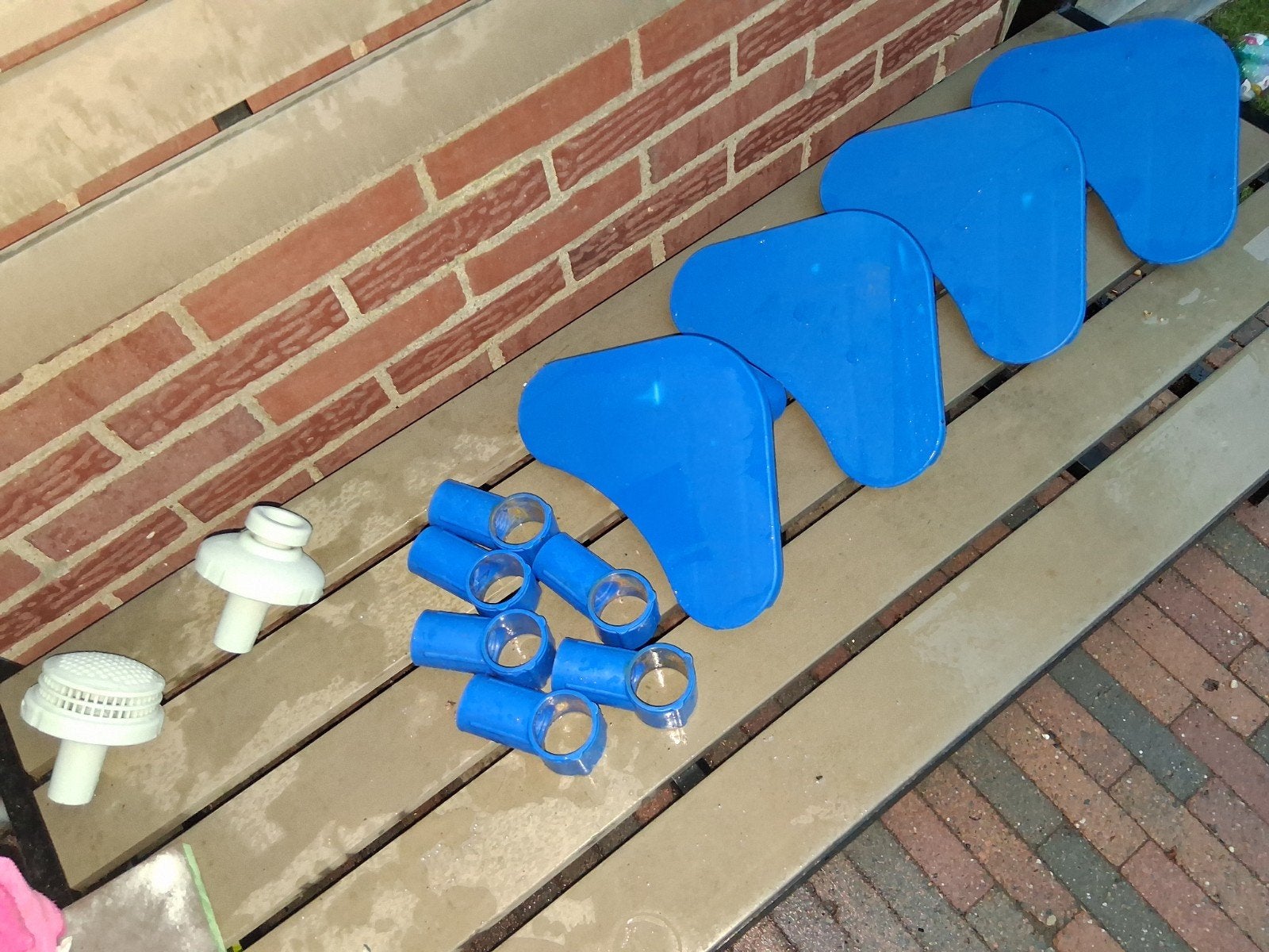 Zwembadonderdelen Intex : 4 blauwe hoekverbindingsstukken  e, Tuin en Terras, Ophalen, Zo goed als nieuw, Overige typen