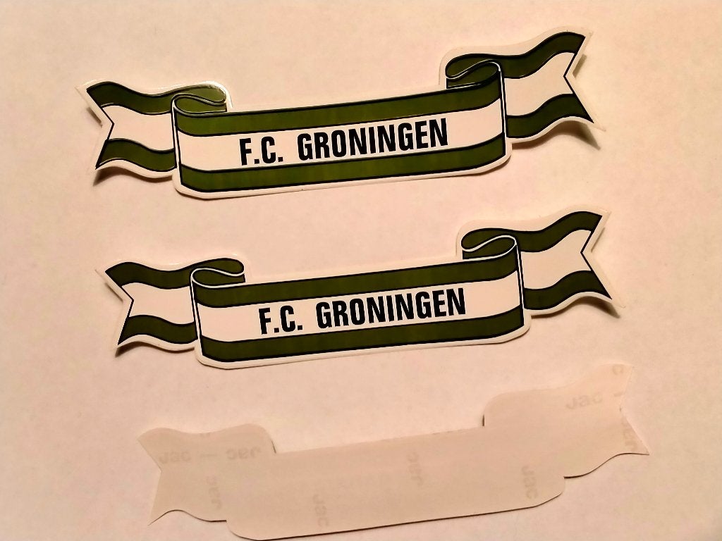 FC F.C. Groningen vintage voetbal club sticker banner logo, Verzenden, Zo goed als nieuw, Sport