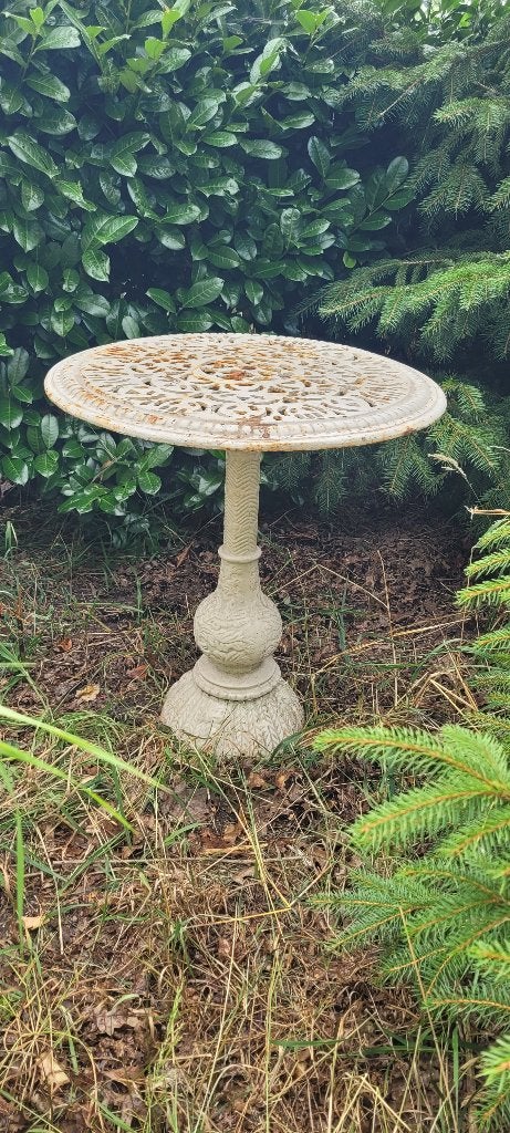 Gietijzeren tuintafeltje Brocante, Tuin en Terras, Tuintafels, Ophalen, Gebruikt, Rond, Metaal