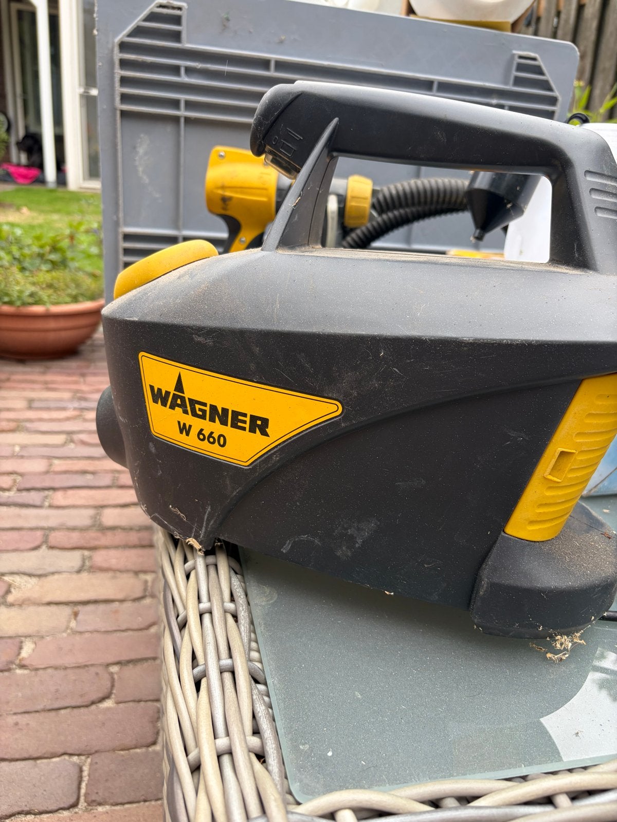 Wagner W 660 verfspuit met accessoires, Doe-het-zelf en Verbouw, Schildersmaterialen, Ophalen, Gebruikt, Verfspuit of Verfpomp