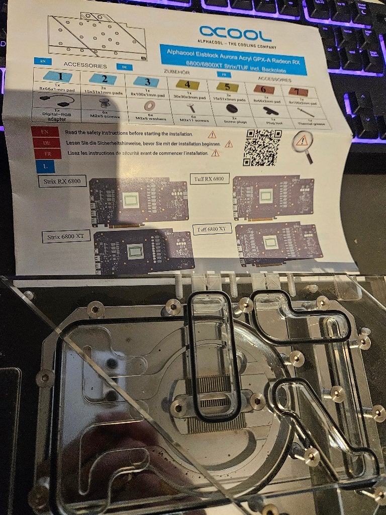 Radeon 6800 / 6800xt strix waterblock, Ophalen of Verzenden, Gebruikt, Waterkoeling