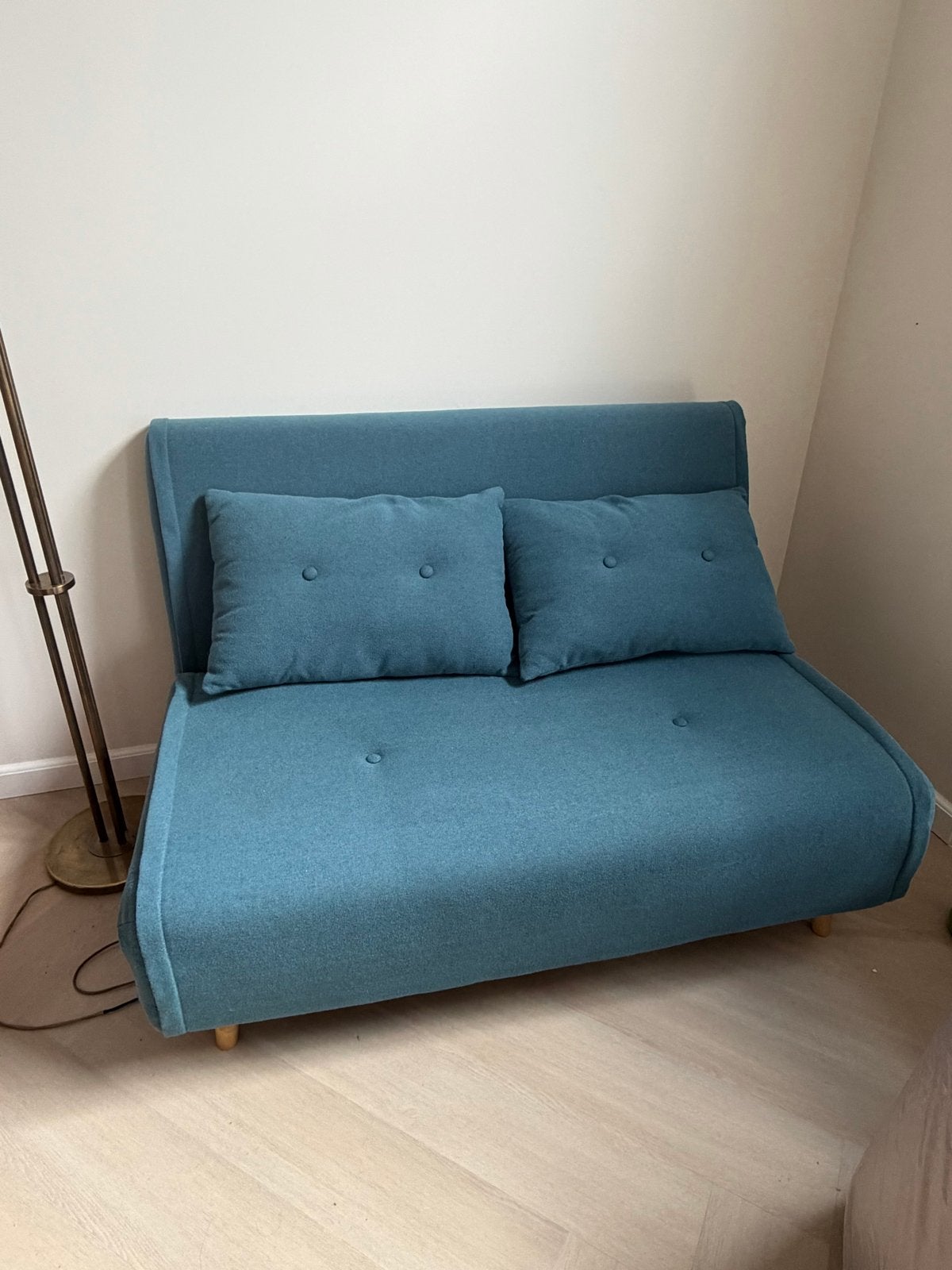 Slaapbank van Made, Ophalen, Gebruikt, Tweepersoons, Blauw