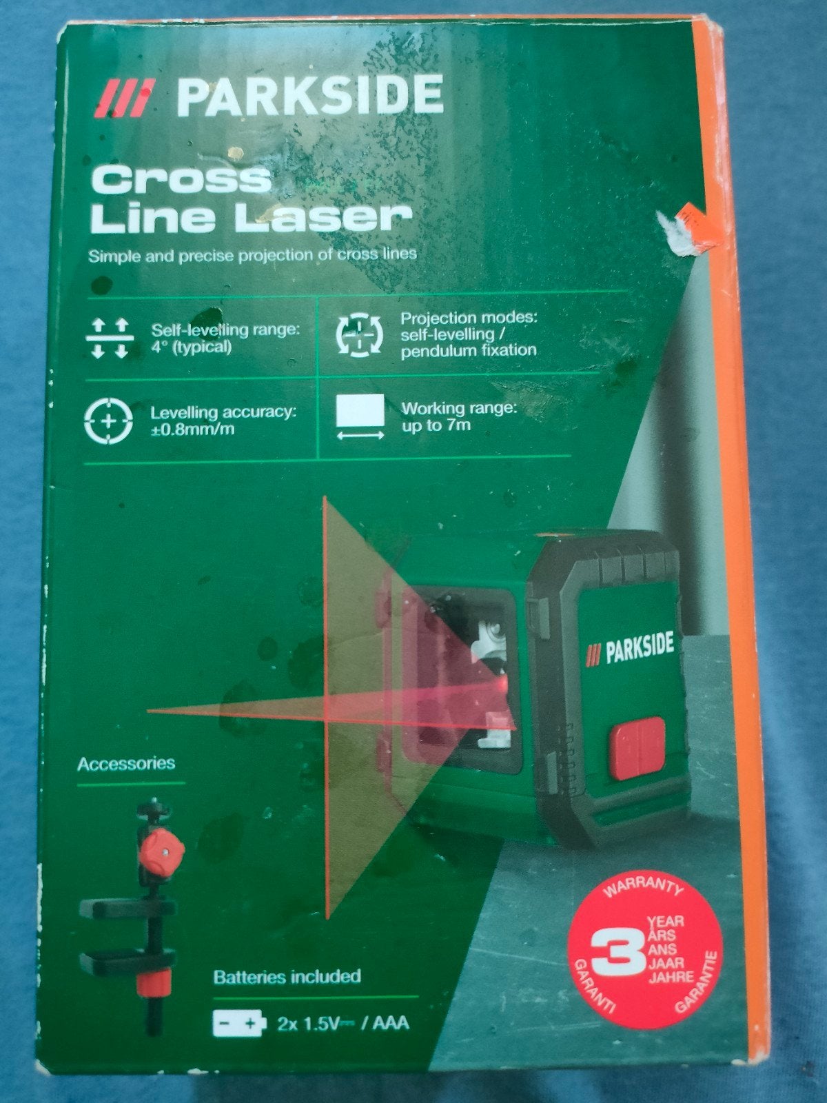 Parkside Kruislijnlaser Pkll 7 F7 - Nieuw in doos, Ophalen of Verzenden