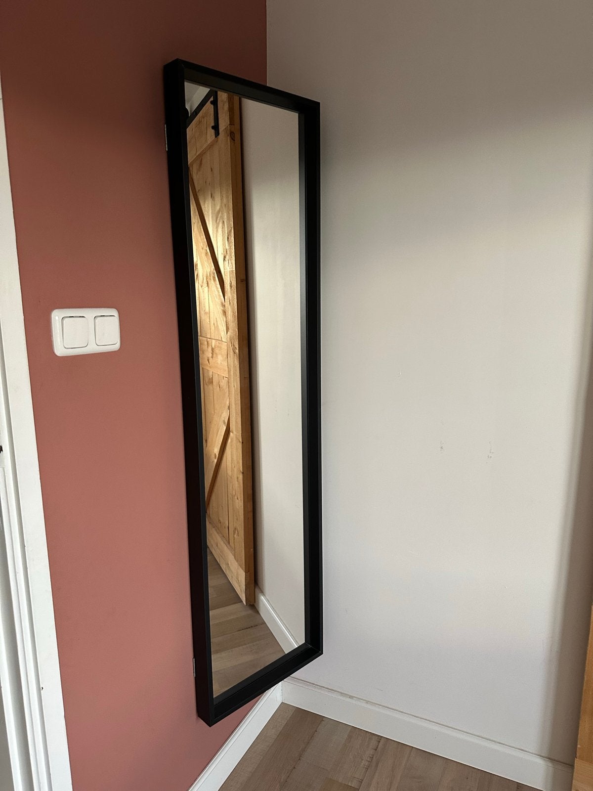 IKEA NISSEDAL spiegel - Zwart, 65x150 cm, Huis en Inrichting, Woonaccessoires | Spiegels, Ophalen, 100 tot 150 cm, Zo goed als nieuw