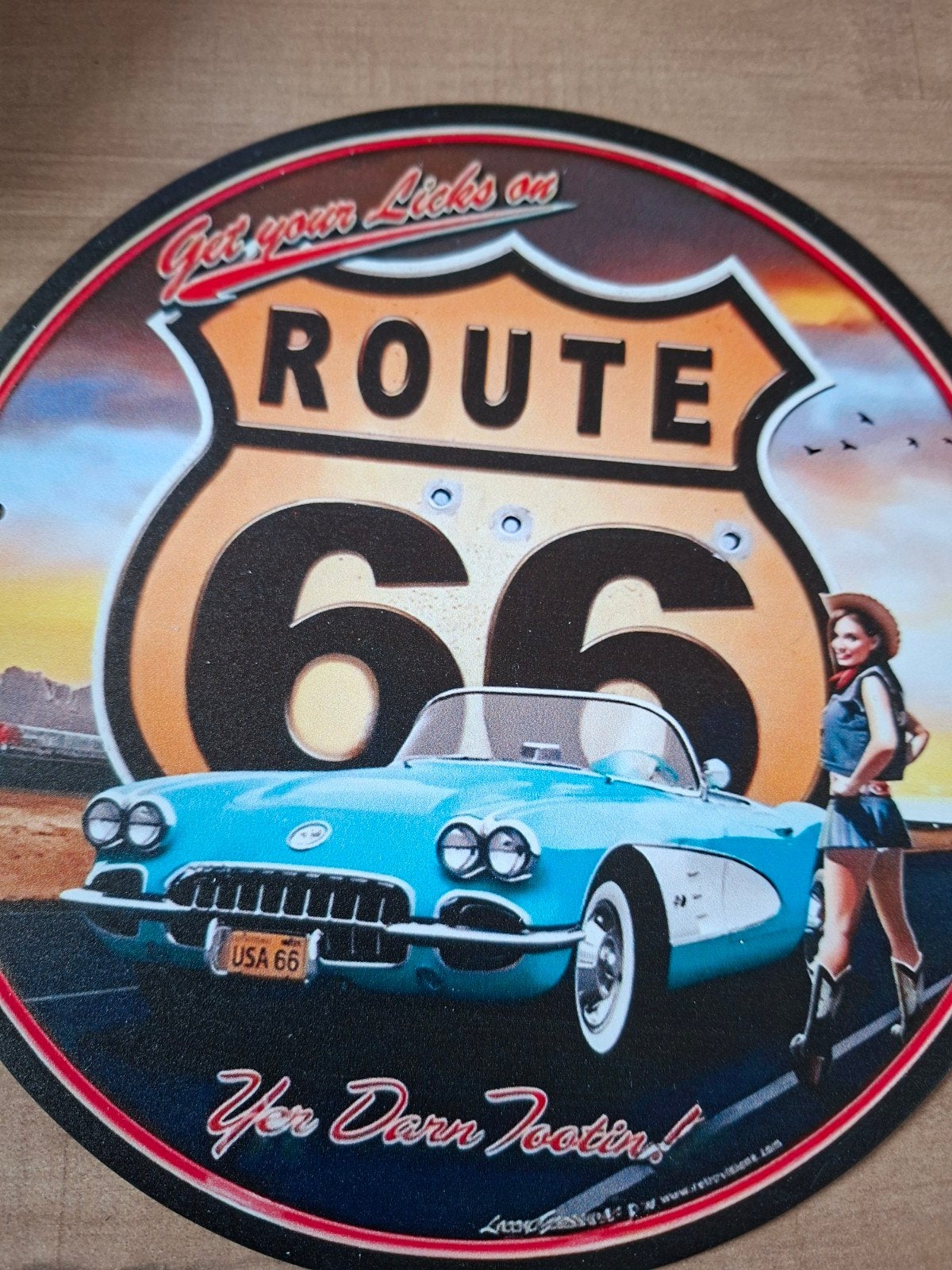Metalen Bord Route 66 - 20 cm, Ophalen of Verzenden, Zo goed als nieuw