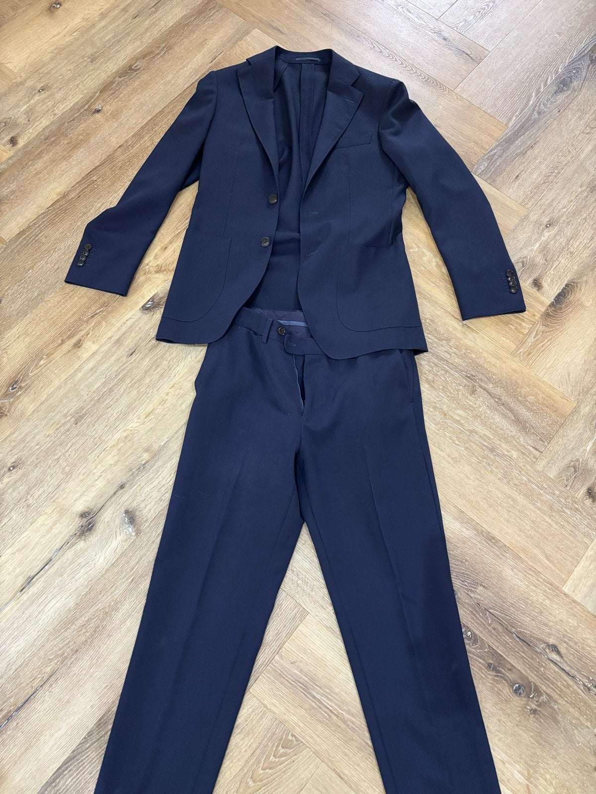 Suitsupply Traveller Pak Maat 42 - Donkerblauw Wol, Ophalen of Verzenden, Zo goed als nieuw, Maat 46 (S) of kleiner, Blauw
