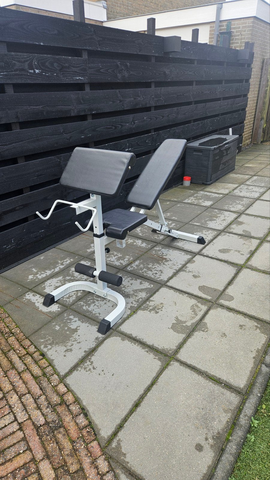 Verstelbare halterbank met curlstation merk Gorilla, Ophalen, Gebruikt, Krachtstation, Metaal