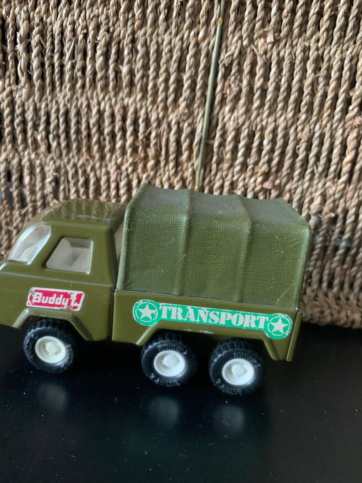 Vintage Buddy L Transport Legertruck Speelgoedauto, Ophalen of Verzenden, Gebruikt