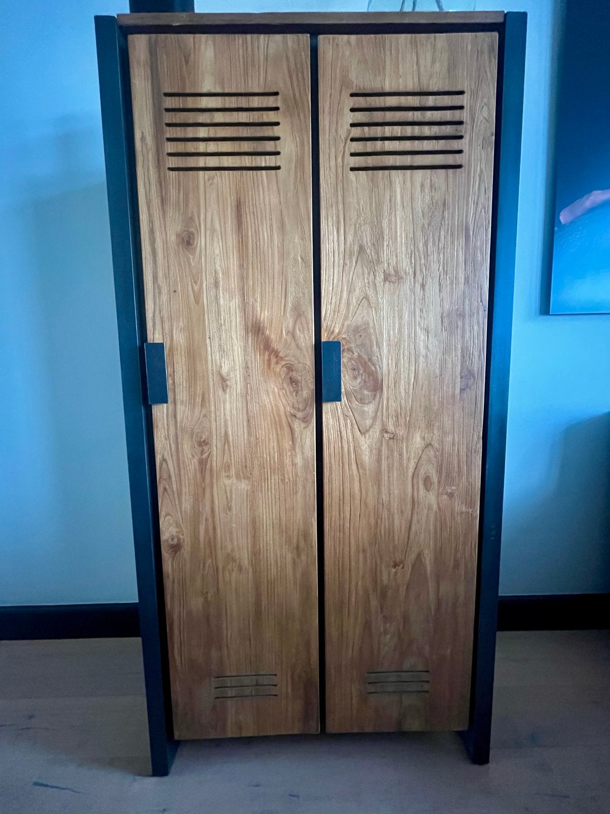 Industriële Kast met Houten Deuren - 160x80x40 cm, Huis en Inrichting, Kasten | Kledingkasten, Ophalen, 50 tot 100 cm, Zo goed als nieuw