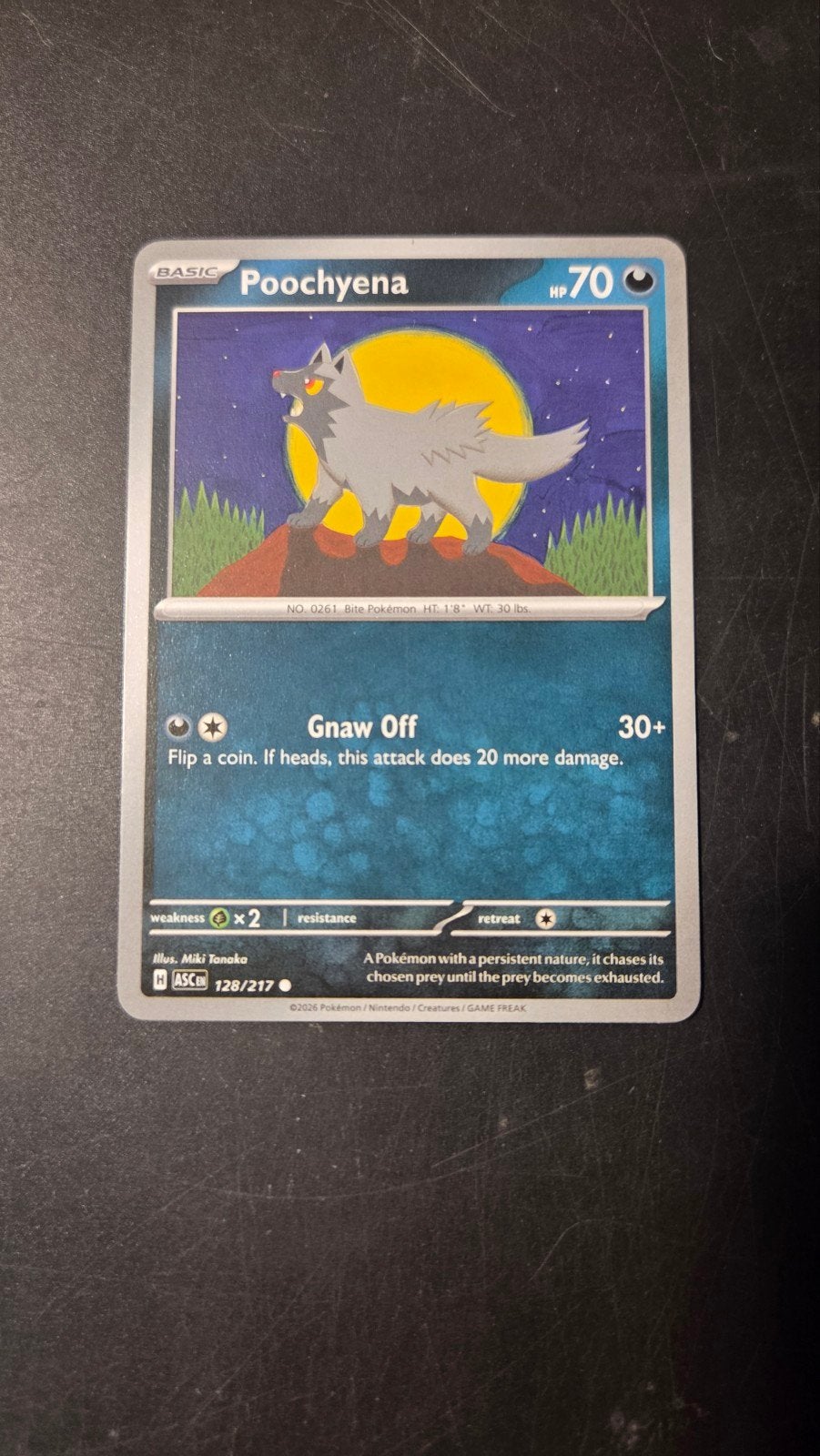 Poochyena 128/217 - Ascended Heroes Pokémon Kaart, Verzenden, Zo goed als nieuw, Losse kaart