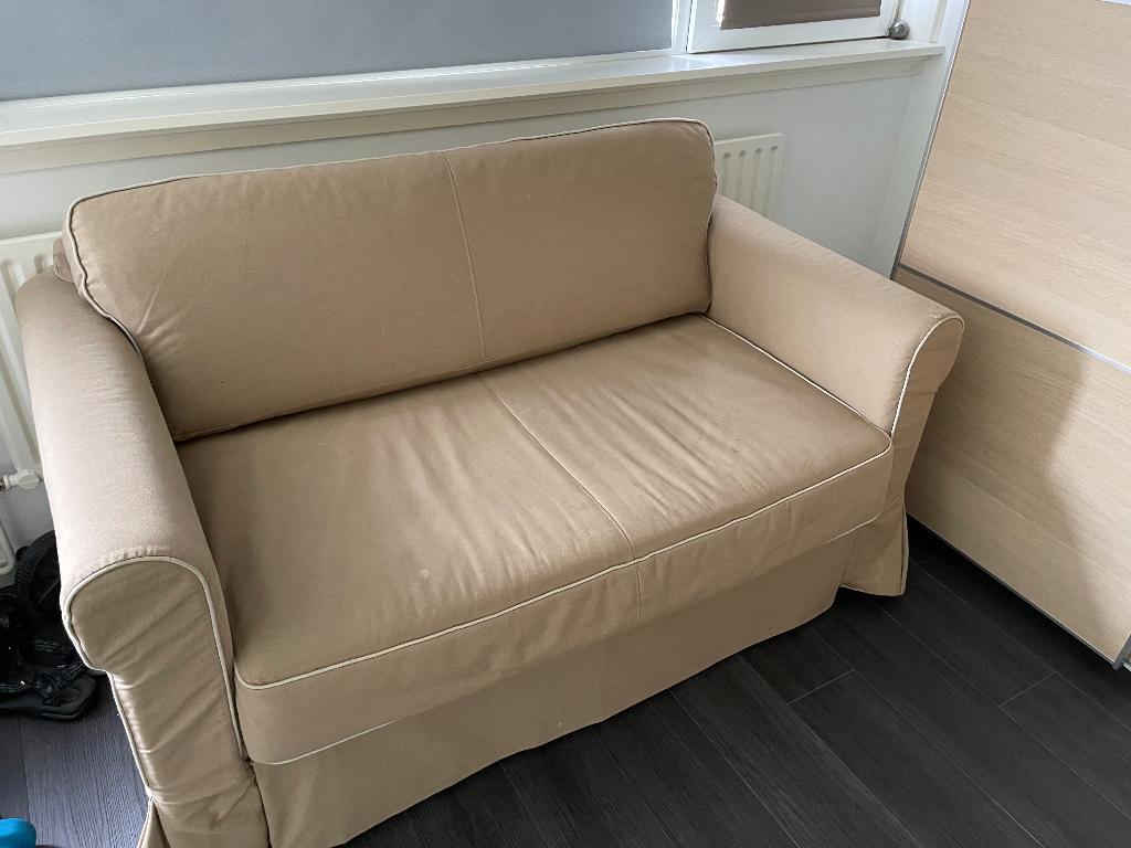 Bedbank Ikea 120 x 200, Ophalen, Gebruikt, Beige, Twijfelaar