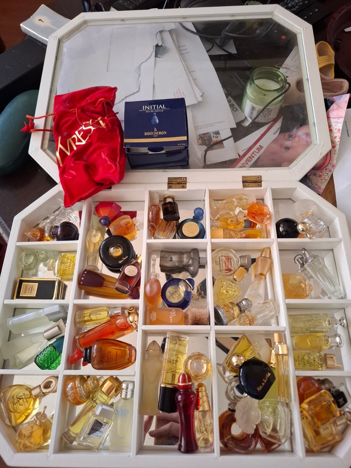 Dure vintage miniature parfum collectie, Dior, Chanel, Ysl, Ophalen of Verzenden, Zo goed als nieuw, Miniatuur, Gevuld