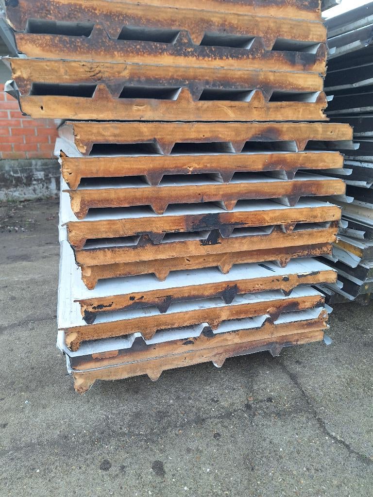 Sandwichpanelen 6cm PIR dakplaten 3,72m (evt. op maat), Gebruikt, Overige kleuren, 15 m² of meer, Metaal