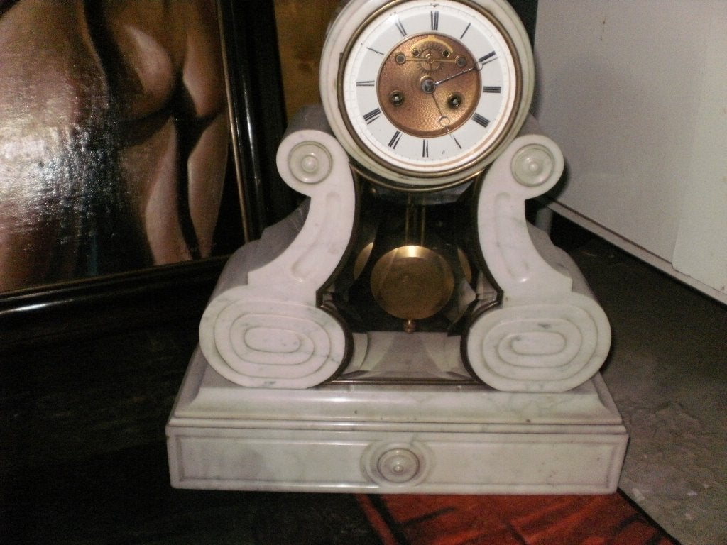 FRANSE MARMEREN PENDULE KLOK, Antiek en Kunst, Ophalen