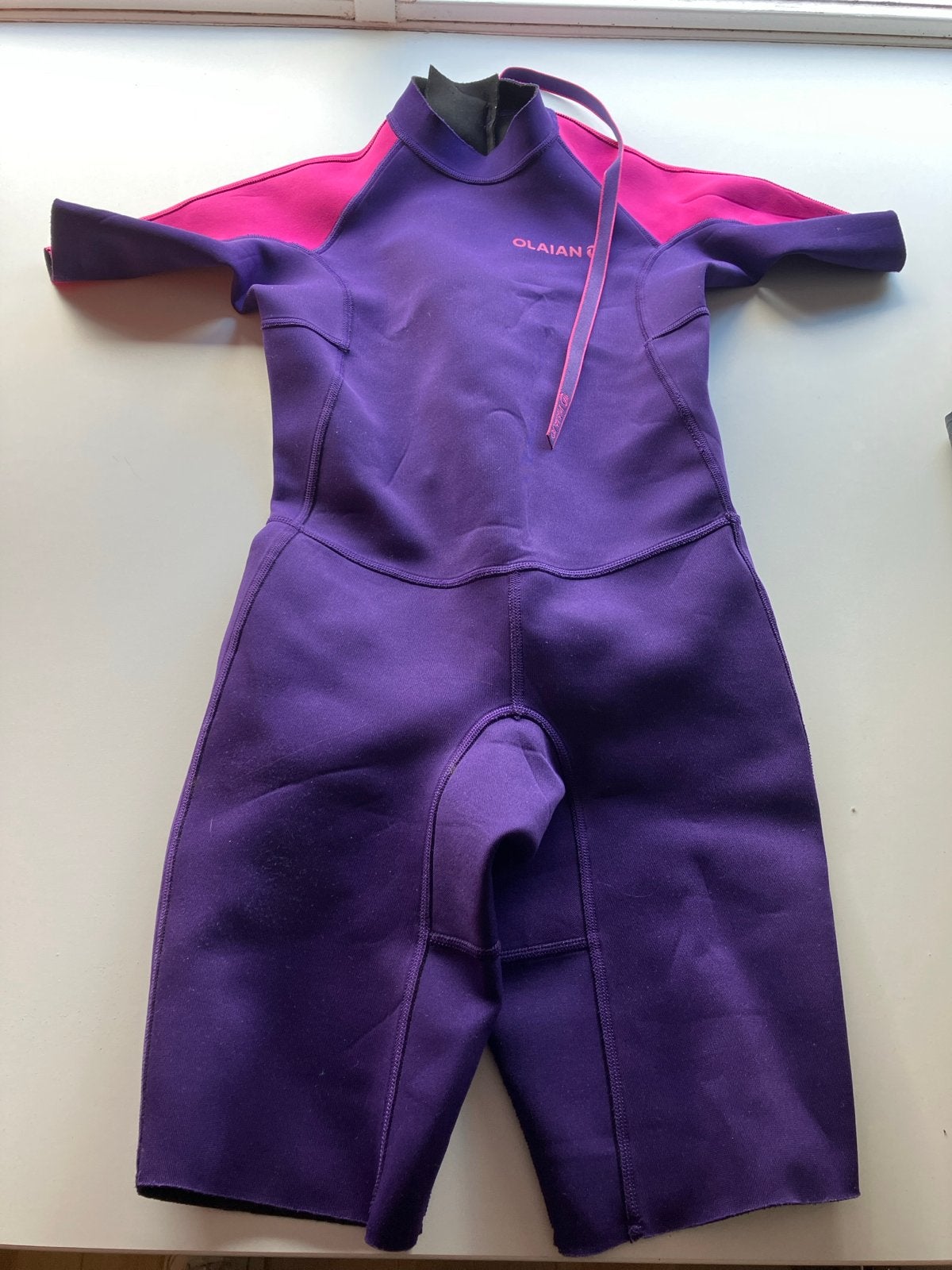 Decathlon Kinder Wetsuit Maat 12 Paars/Roze, Ophalen, Gebruikt, Kind, Wetsuit