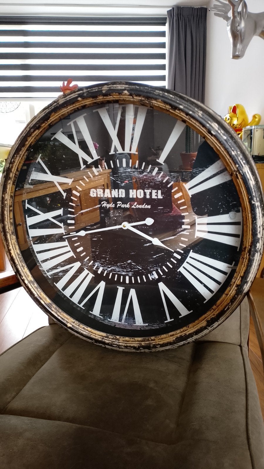 Grote wandklok 'Grand Hotel Hyde Park London' - 60cm, Ophalen, Wandklok