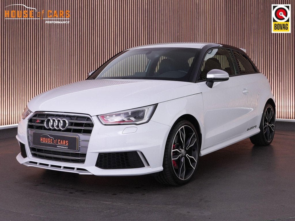 Audi S1 Quattro Pro Line Plus 2.0 330pk TFSI |Milltek sportu, Auto's, Audi, Gebruikt, 4 cilinders, 4 stoelen, Wit