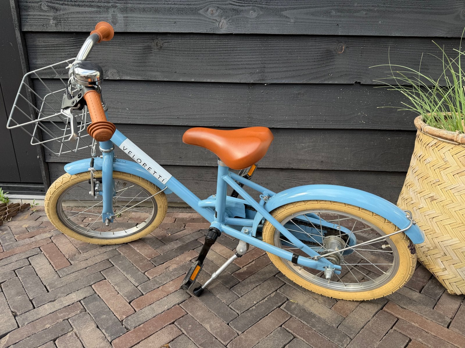 Veloretti maxi 16 inch - Havana blue met mandje, Fietsen en Brommers, Fietsen | Kinderfietsjes, Zo goed als nieuw, 16 tot 20 inch