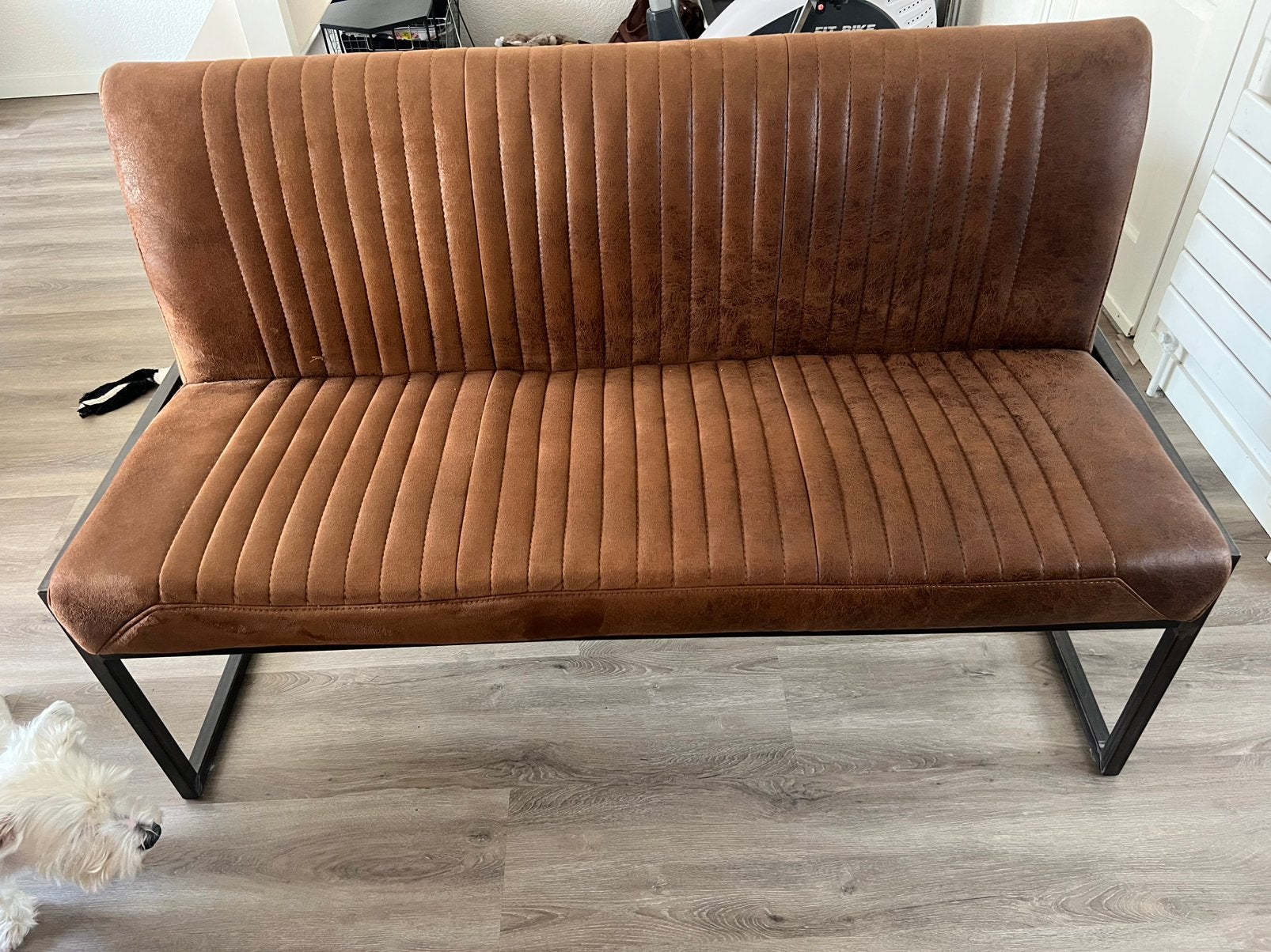 Eetkamerbank in industrieel design, Ophalen, Gebruikt, Minder dan 75 cm, Tweepersoons