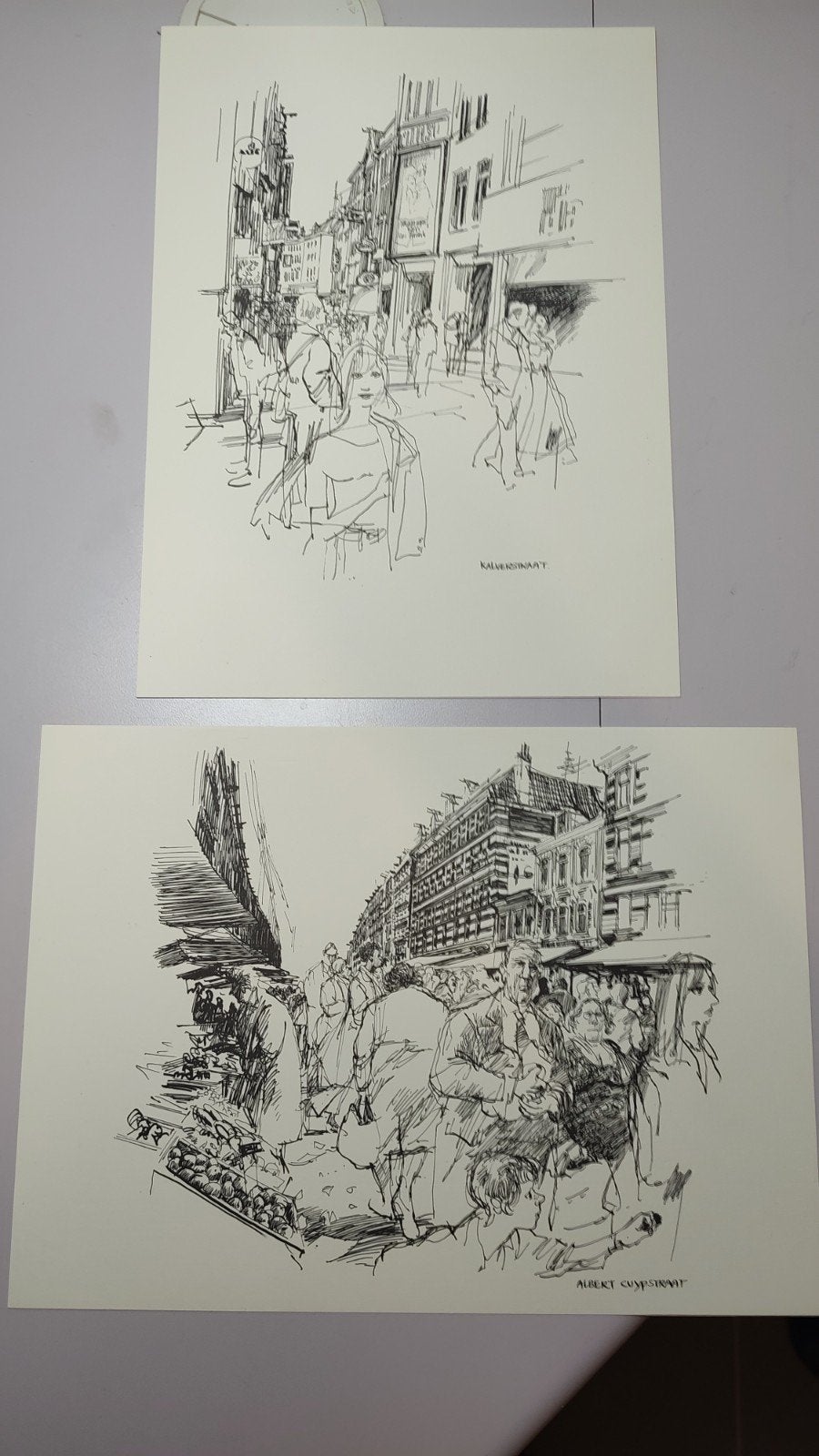 Peter van Straaten - Het Parool Tekeningen (12 stuks), Ophalen of Verzenden, Tekening, Pentekening, Origineel
