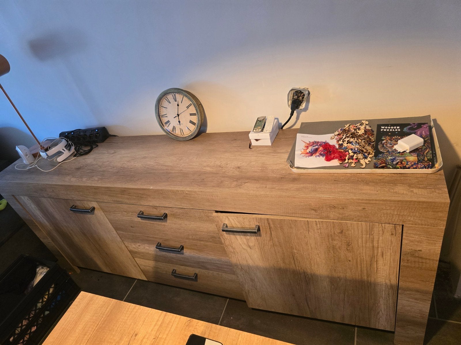 dressoir plus kasten plus eettafel met 6 stoelen, Ophalen, 150 tot 200 cm, Zo goed als nieuw, Modern