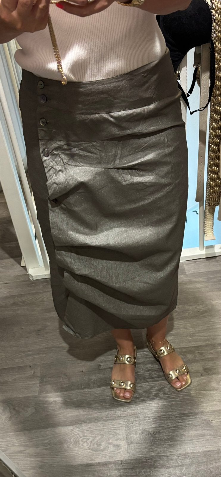 Gouden apart rok van Elsewhere, Kleding | Dames, Ophalen of Verzenden, Zo goed als nieuw, Maat 38/40 (M), Overige kleuren