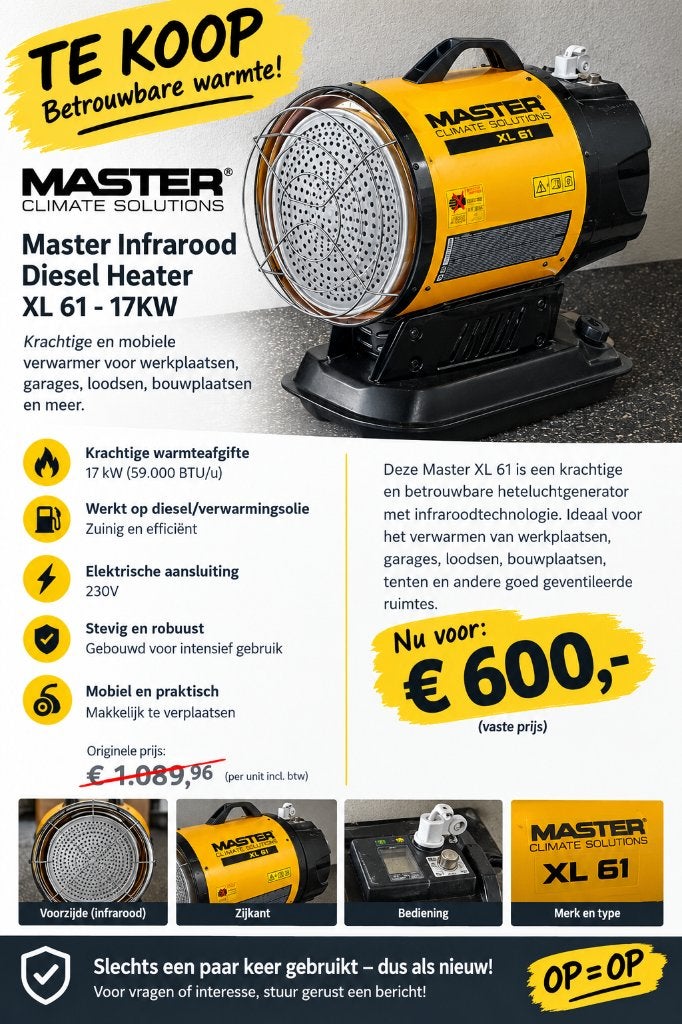 Master Climate Solutions XL 61 Kachel, Ophalen, 30 tot 80 cm, Gebruikt, Kachel
