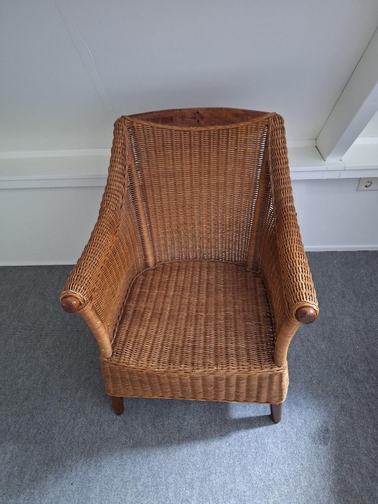 Rotan fauteuil, Ophalen, 75 tot 100 cm, Hout, Zo goed als nieuw