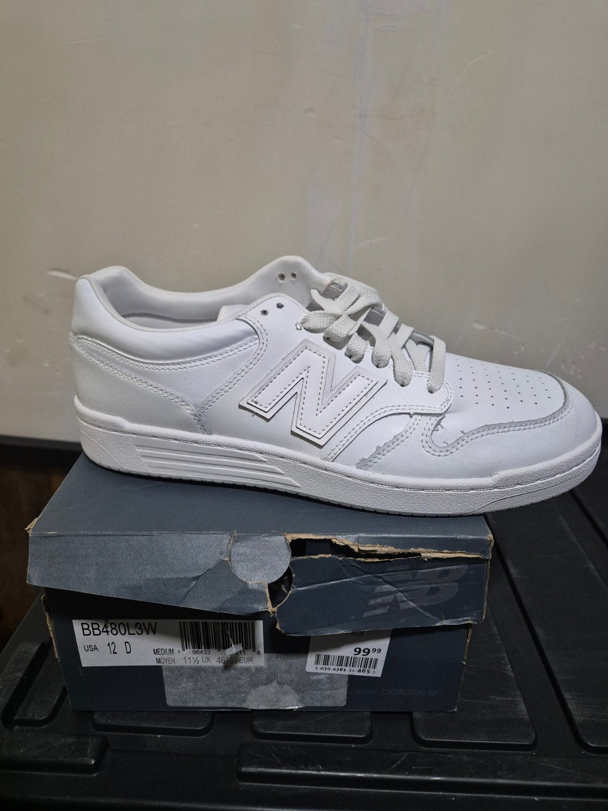 New Balance BB480L3W Sneakers - Maat 46, Kleding | Heren, Schoenen, New Balance, Wit, Nieuw, Ophalen of Verzenden