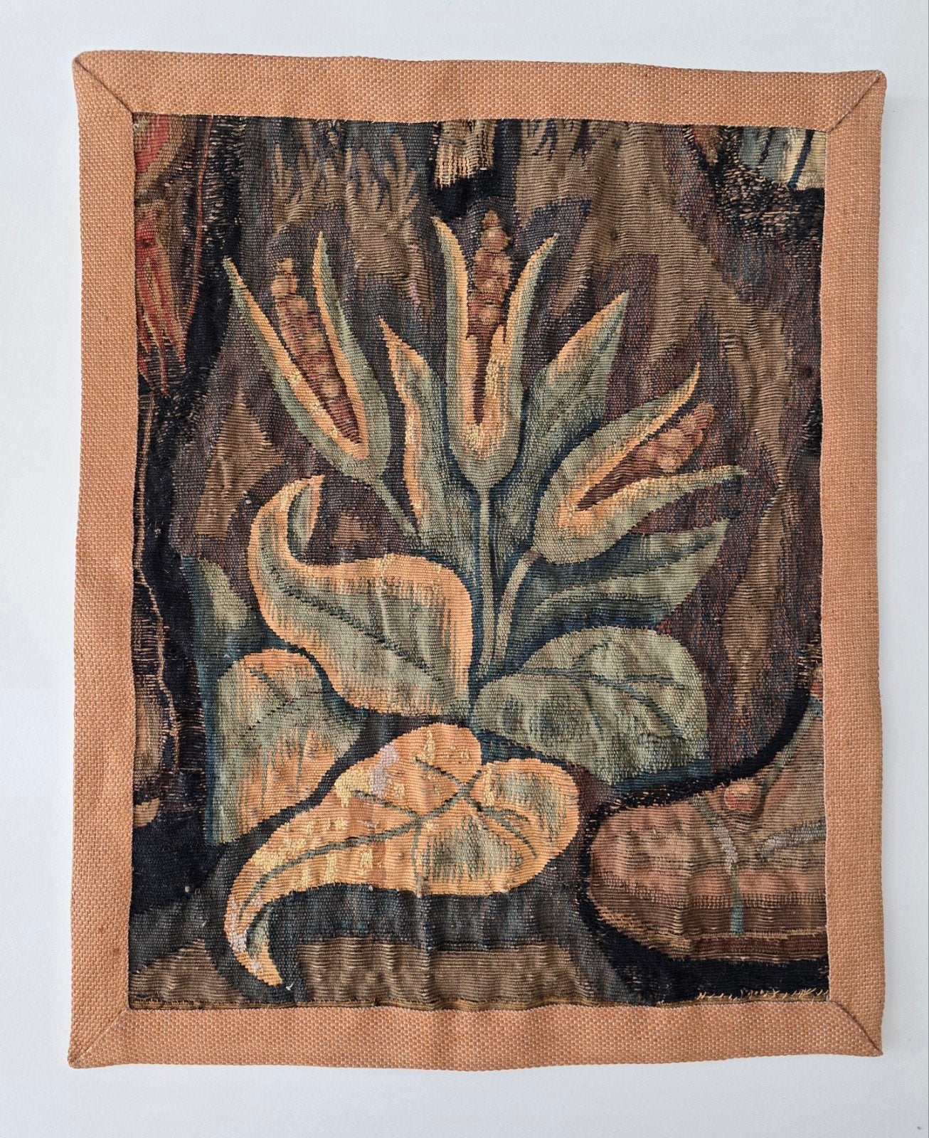 Antiek wandtapijt met bloemmotief gobelin 17de eeuw, Antiek en Kunst, Ophalen of Verzenden