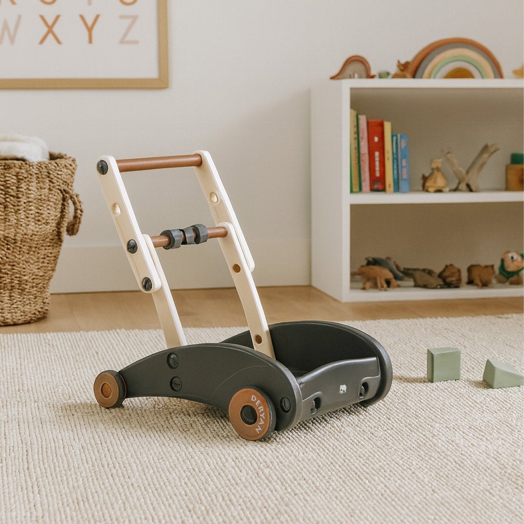 DERYAN Mace loopwagen zwart | Eerste stapjes, Ophalen, Overige typen, Met wieltjes, Zo goed als nieuw