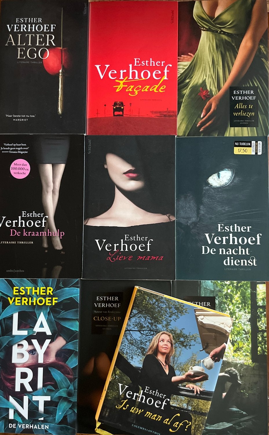 10 x Esther Verhoef, labyrint, alter ego, is uw man al af, Ophalen of Verzenden, Zo goed als nieuw, Nederland